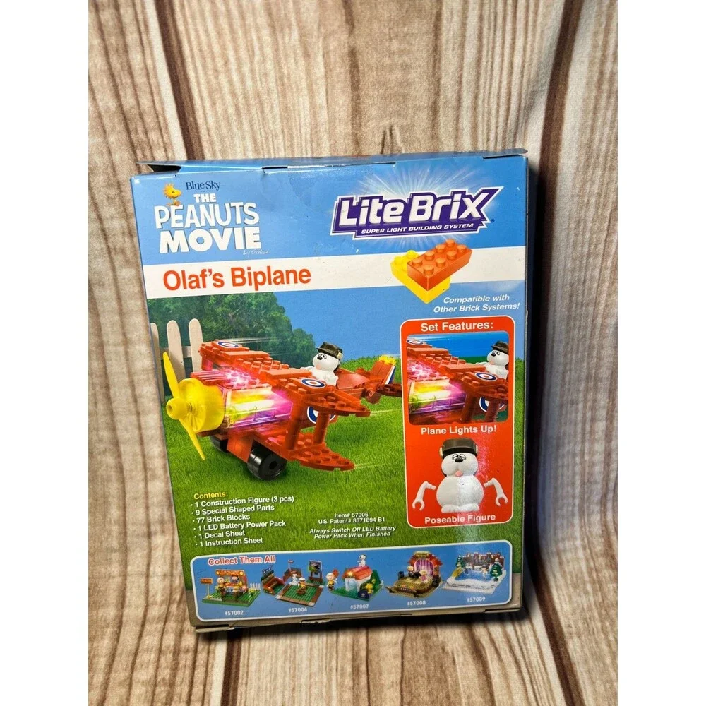 Lite Brix the PEANUTS Movie OLAF'S BIPLANE Building Set 57006
